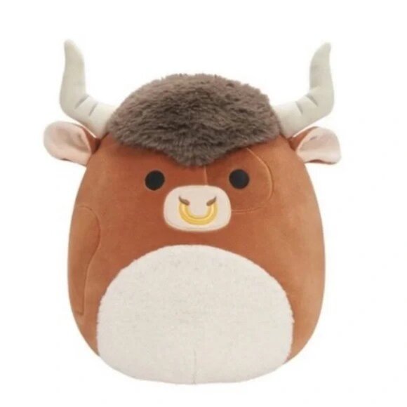 "NWT" Squishmallows  Shep‎ Brown Cow Spotted Bull Plush Toy - Picture 1 of 8